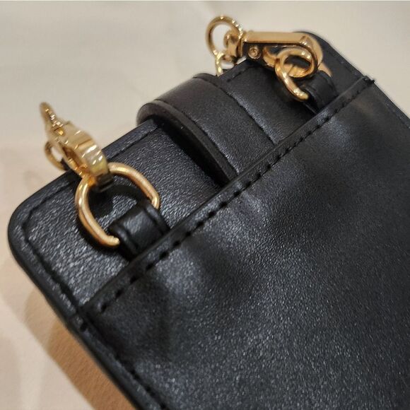 Coco Crush Black Leather Phone Case with Chain - Picture 6 of 10